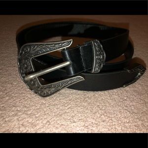 Faux Leather Belt with Silver Detailing. TOBI
